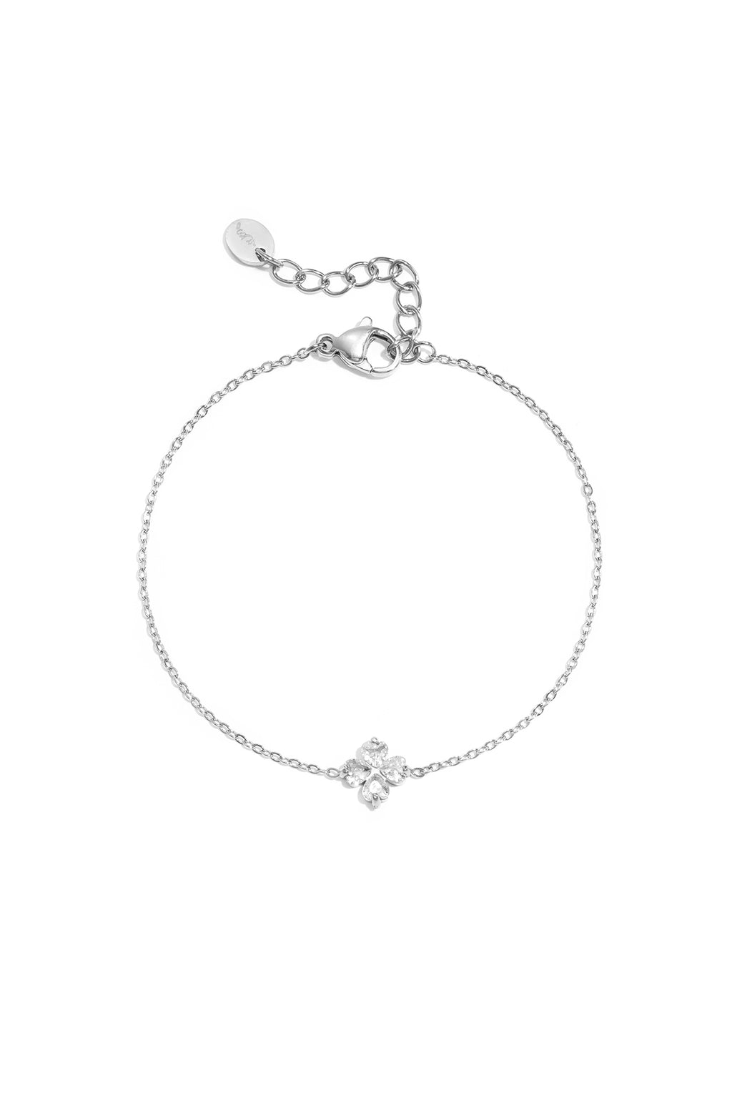 Armband met klaverdetail. - zilver