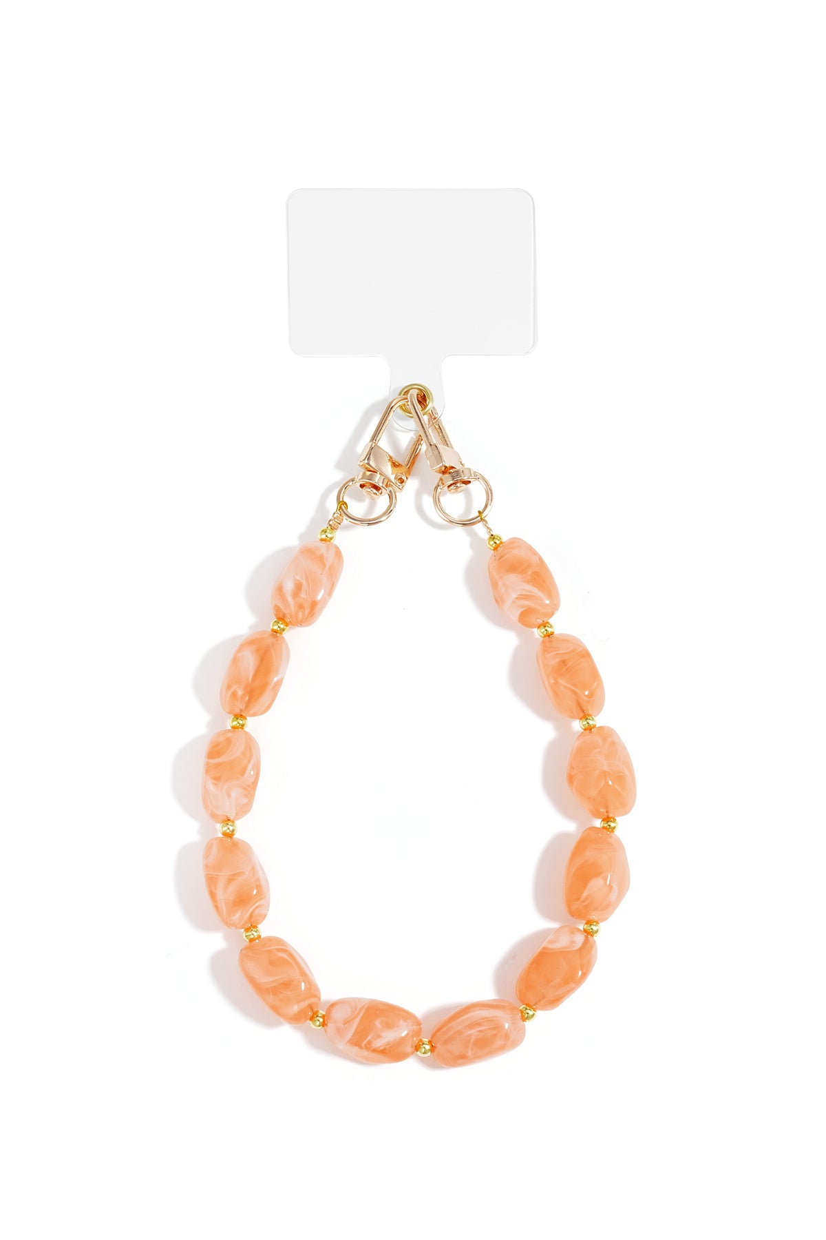 Telefoonkoord met kralen – Casual acryl – Dagelijks draagbaar - licht oranje