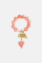 Kralenarmband met hangende harten charms