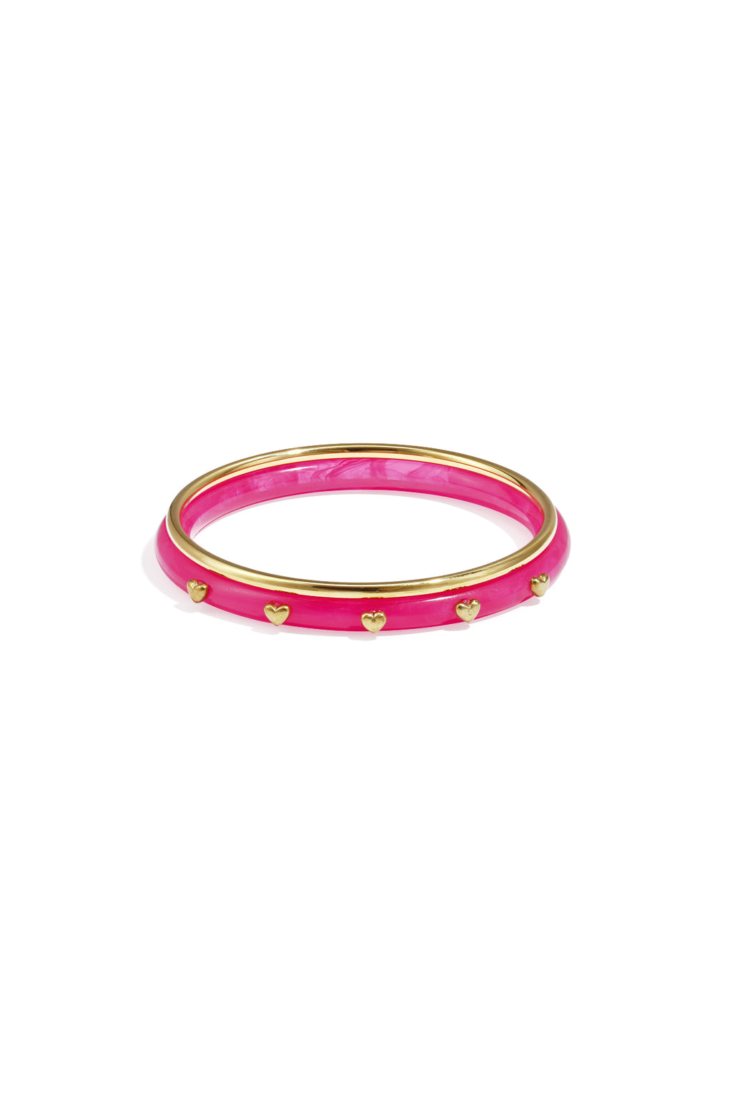 Armbanden set met hartdetail - Donker roze