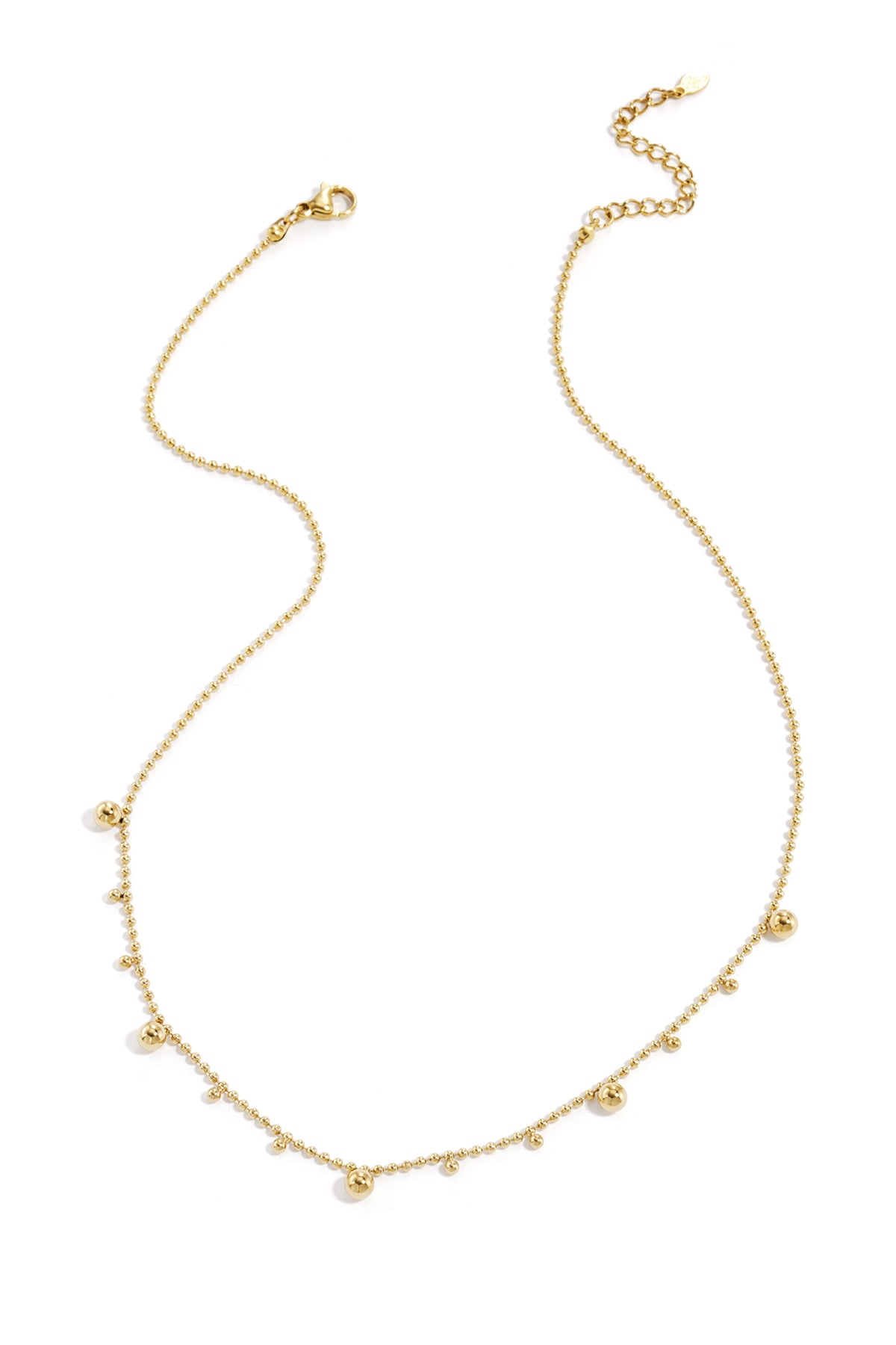 Ketting met afwisselende bolletjes - goud