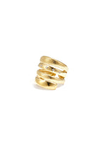 Gelaagde ring met streeppatroon - goud