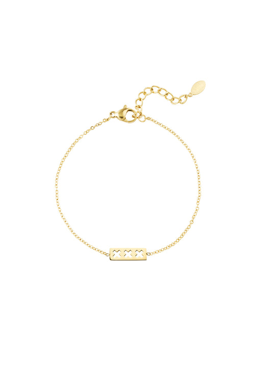 trio x armband - goud