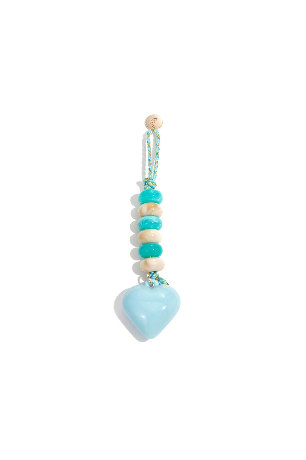 Tasbedels met hartje – Casual acryl – blauw