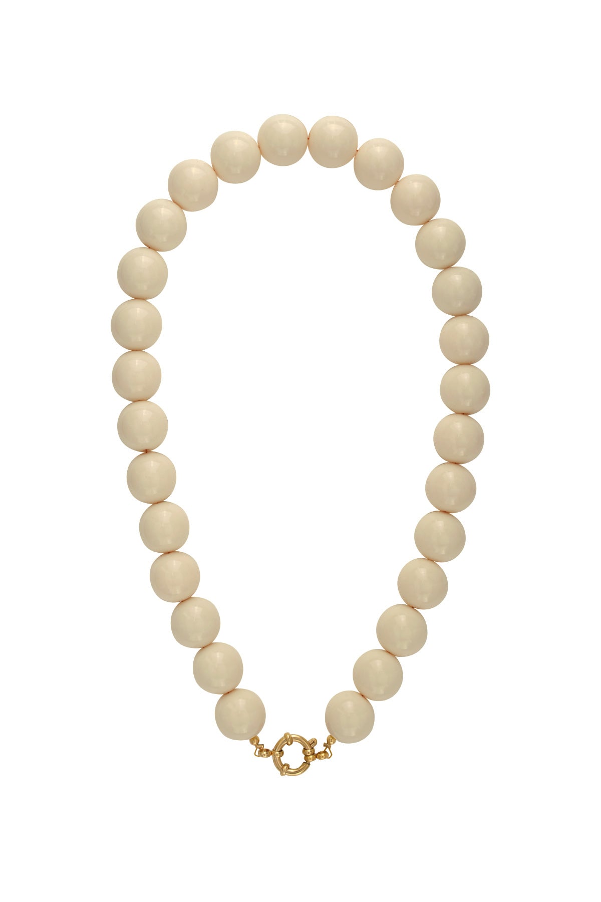 Ketting met grote kralen en sluiting aan de voorkant – 15 mm - kaki