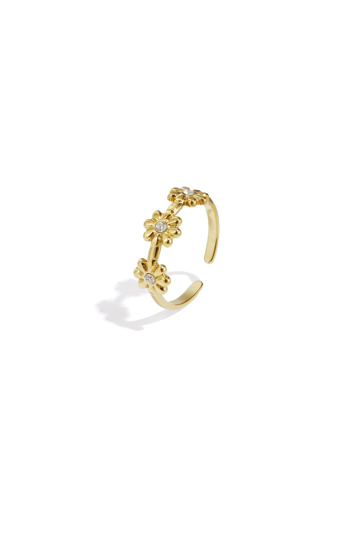 Ring met minimalistische bloemen
