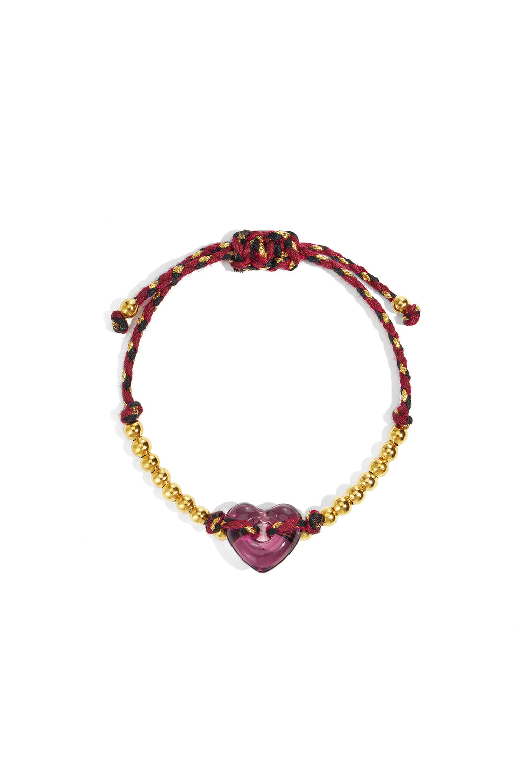 Polyester kralen armbanden hart - rood