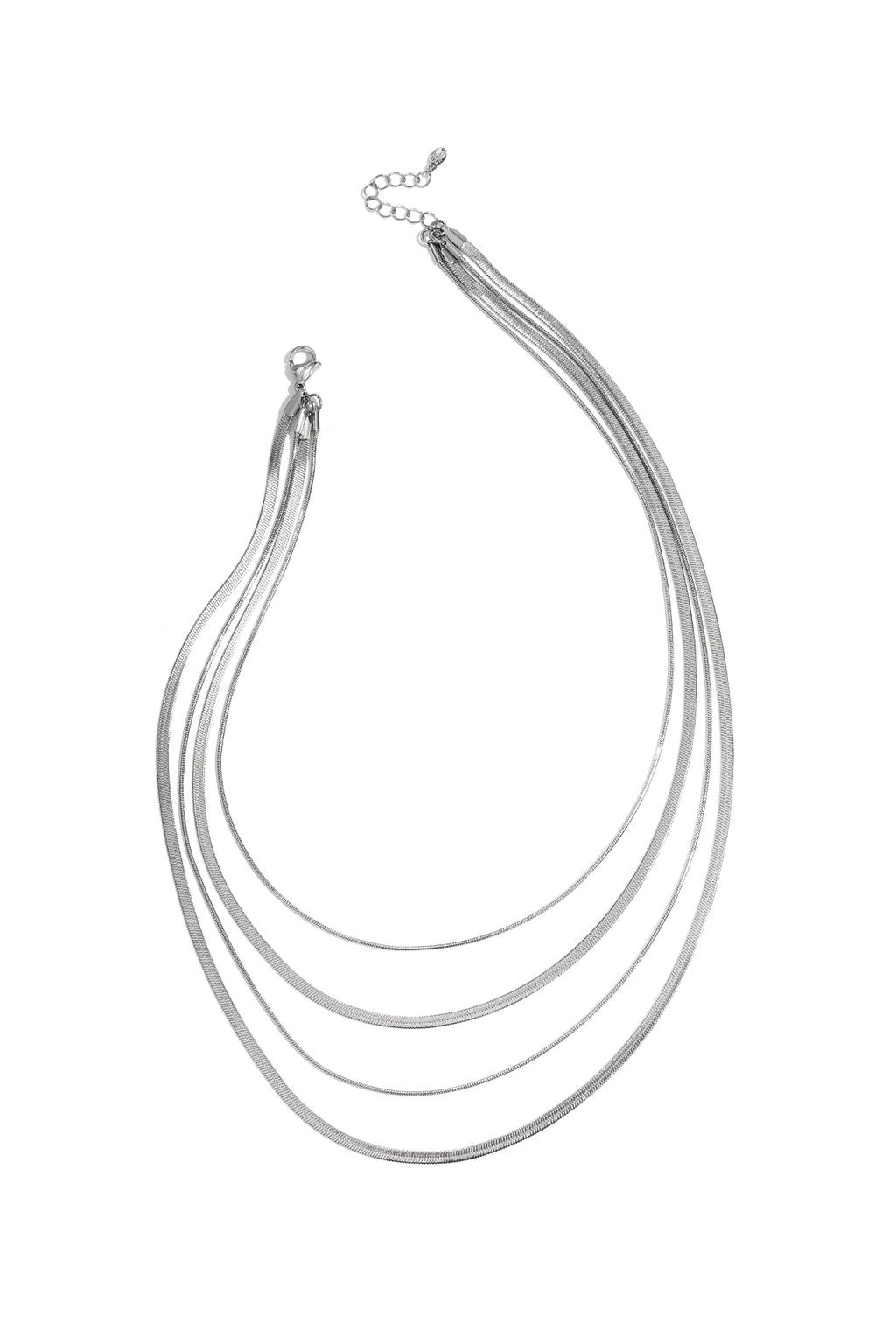 Gelaagde visgraatkettingen - zilver