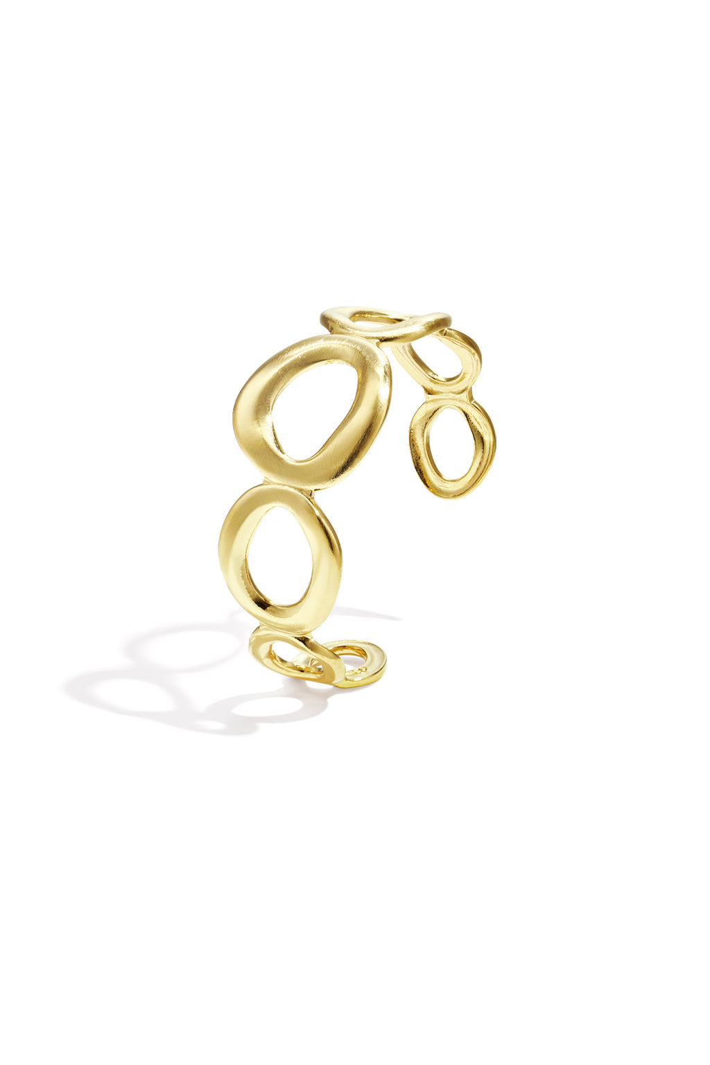 Dikke armband met organische cirkels - goud