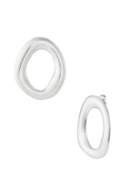 Oasis ovale oorbellen - zilver