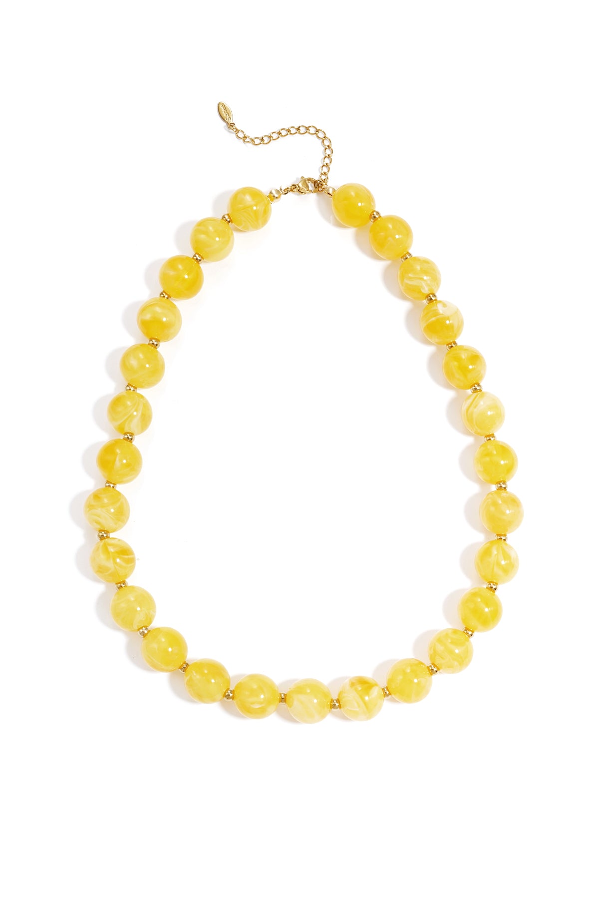 Kralenketting met goude kraaltjes 13.5mm