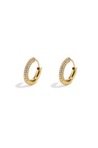 Elegant Rhinestone Hoop Earrings - Silver & Gold