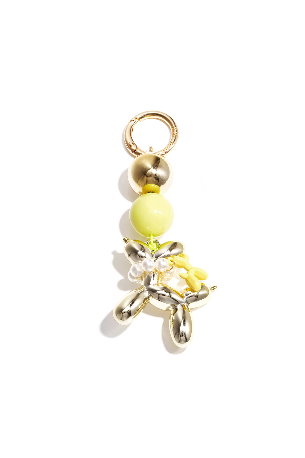 Schattige ballonhond-sleutelhanger - geel