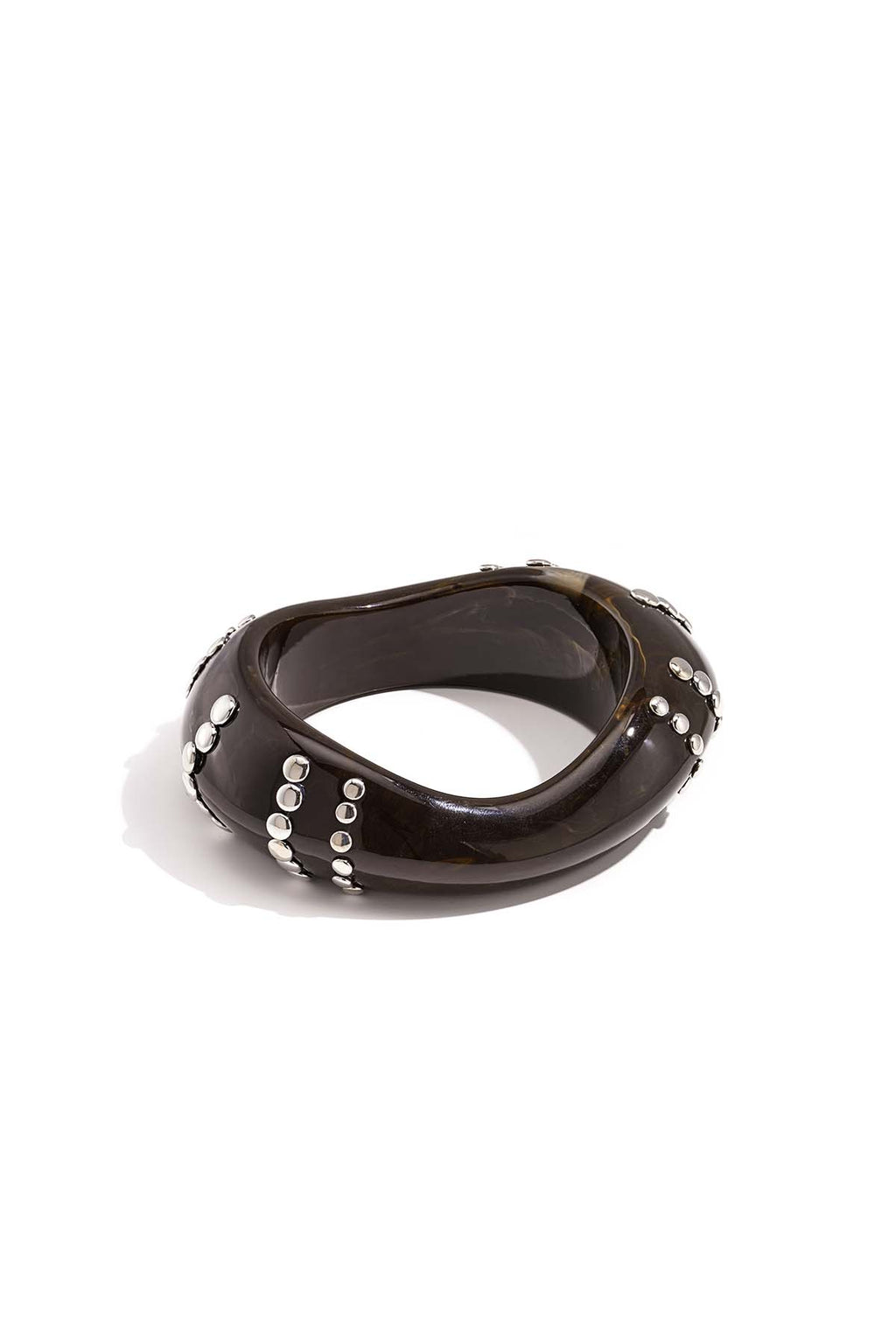 Hars bangle armband met studs in strepen patroon