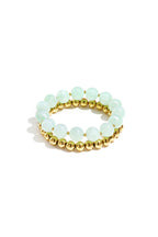 Armbandenset met ronde kralen - licht groen