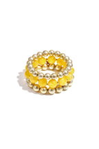 Armbanden set van 3 met kralen - geel
