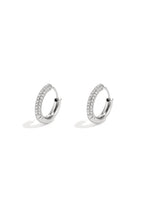 Elegant Rhinestone Hoop Earrings - Silver & Gold