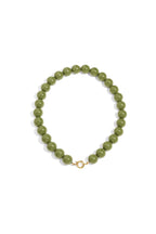 Ketting met grote kralen en sluiting aan de voorkant – 15 mm - donker groen