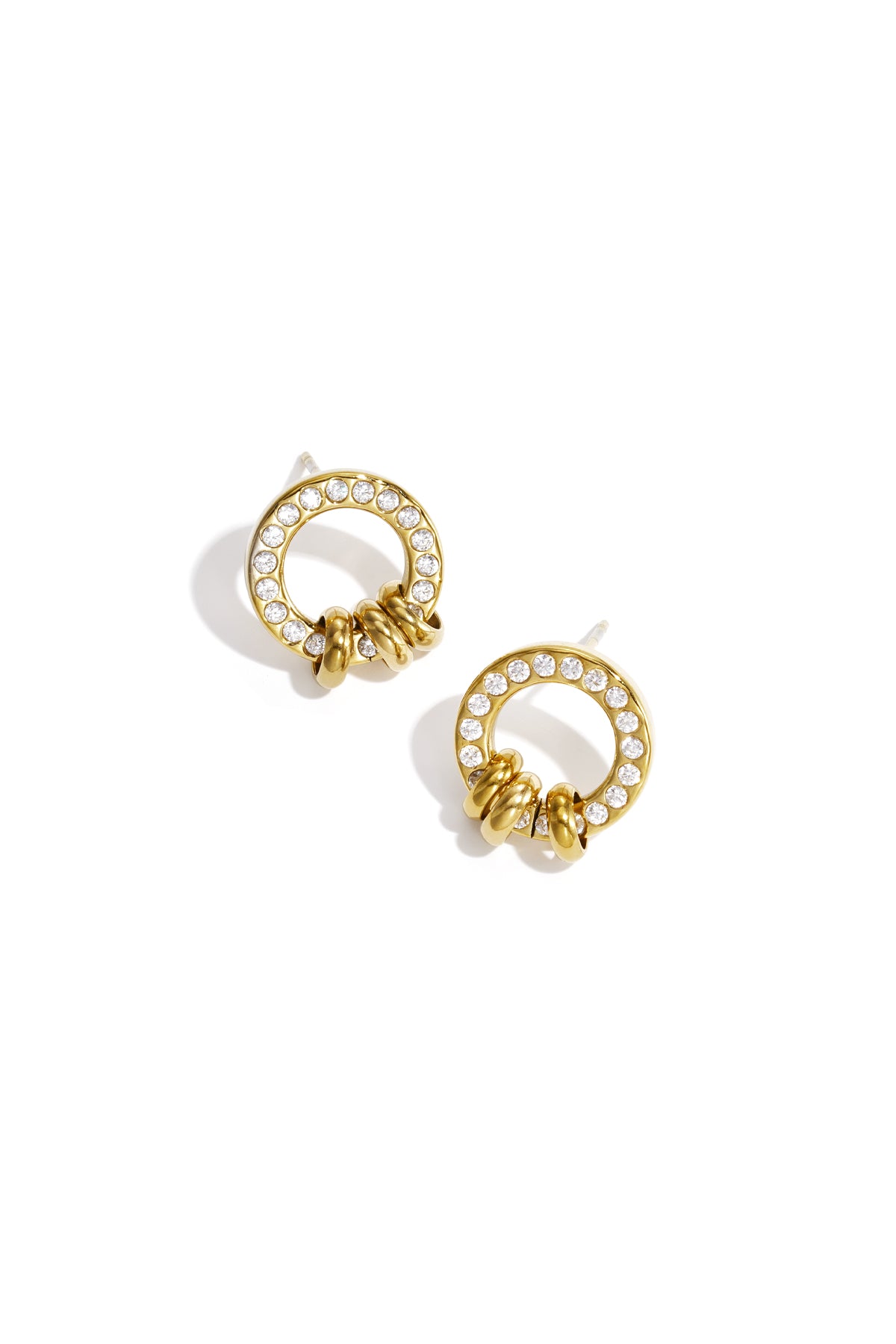 Oorknopjes met elegante ringetjes - goud