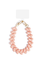 Telefoonketting met hartjes - zacht roze