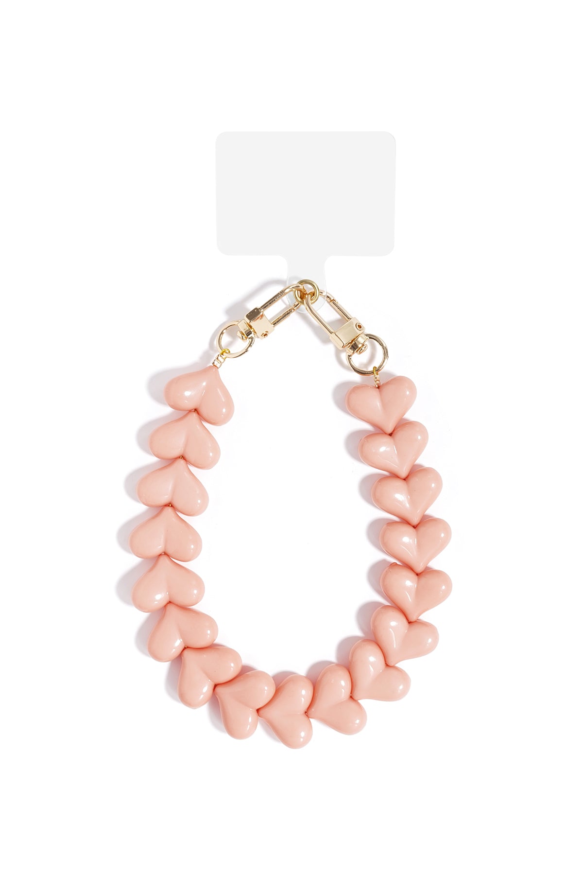 Telefoonketting met hartjes - zacht roze