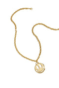 14K vergulde roestvrijstalen hangerkettingen met lachend gezichtje, eenvoudige dagelijkse sieraden uit de Simple Series voor dames.