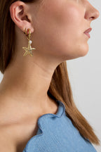 Oorringetjes met zeester en parel