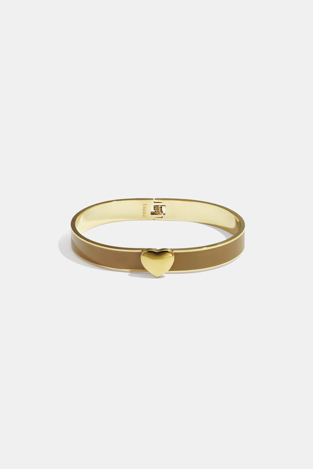 Armband  met hartdetail in verschillende kleuren – 0,9 cm - kaki