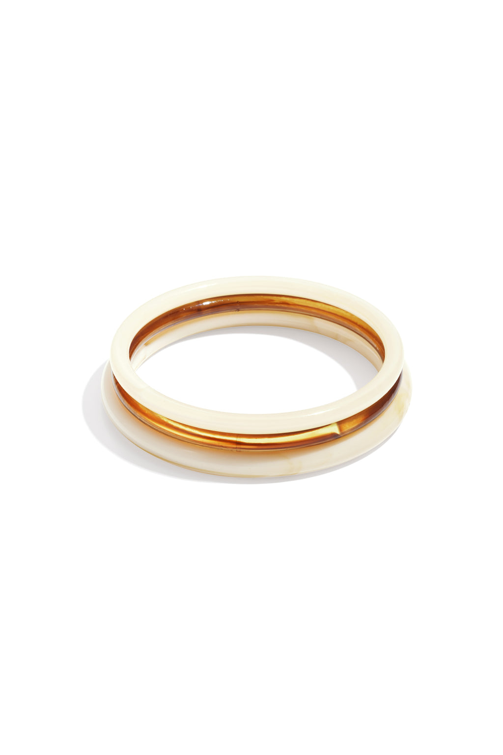 Acryl armbanden effen kleur  - gebroken wit