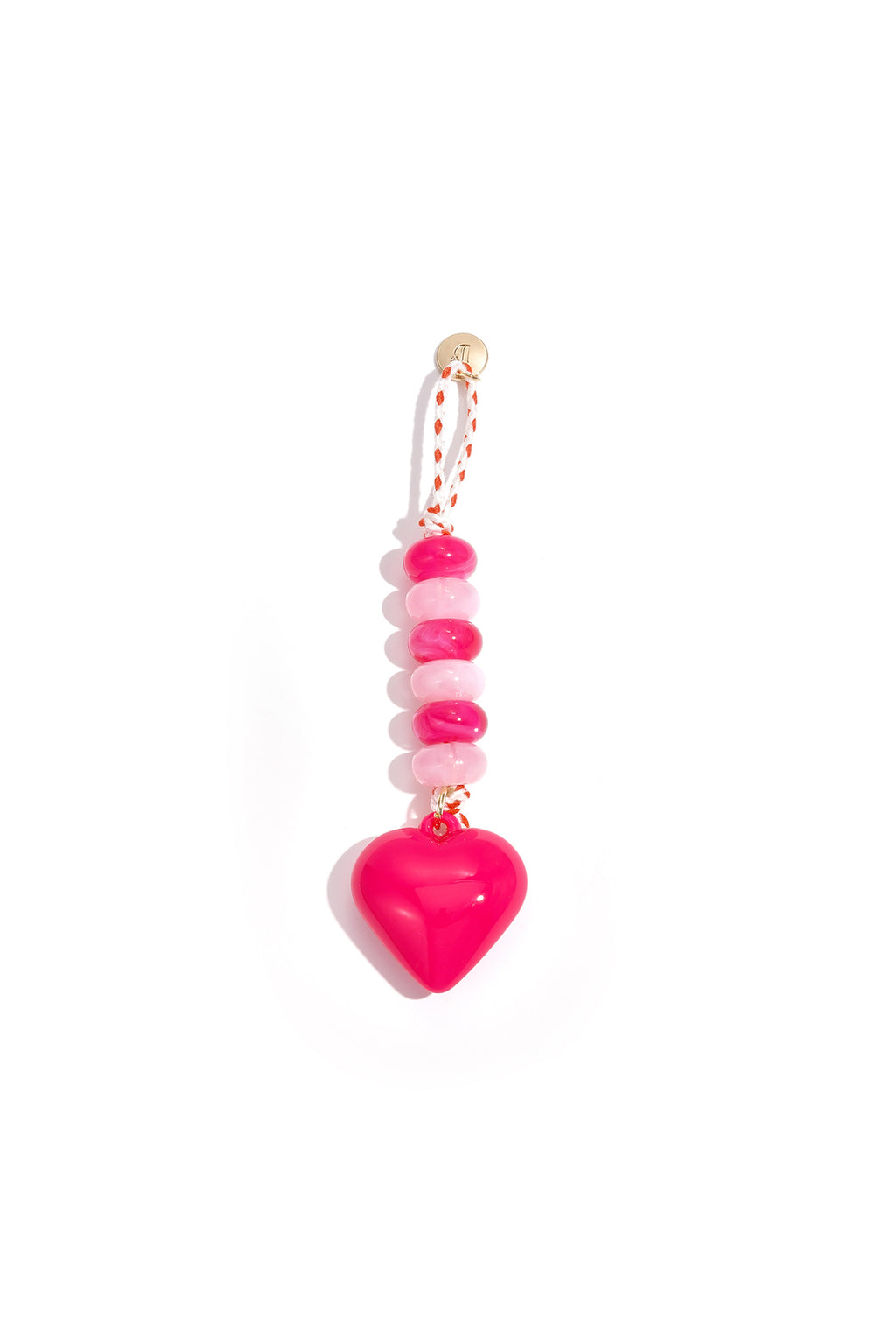 Tasbedels met hartje – Casual acryl – donker roze