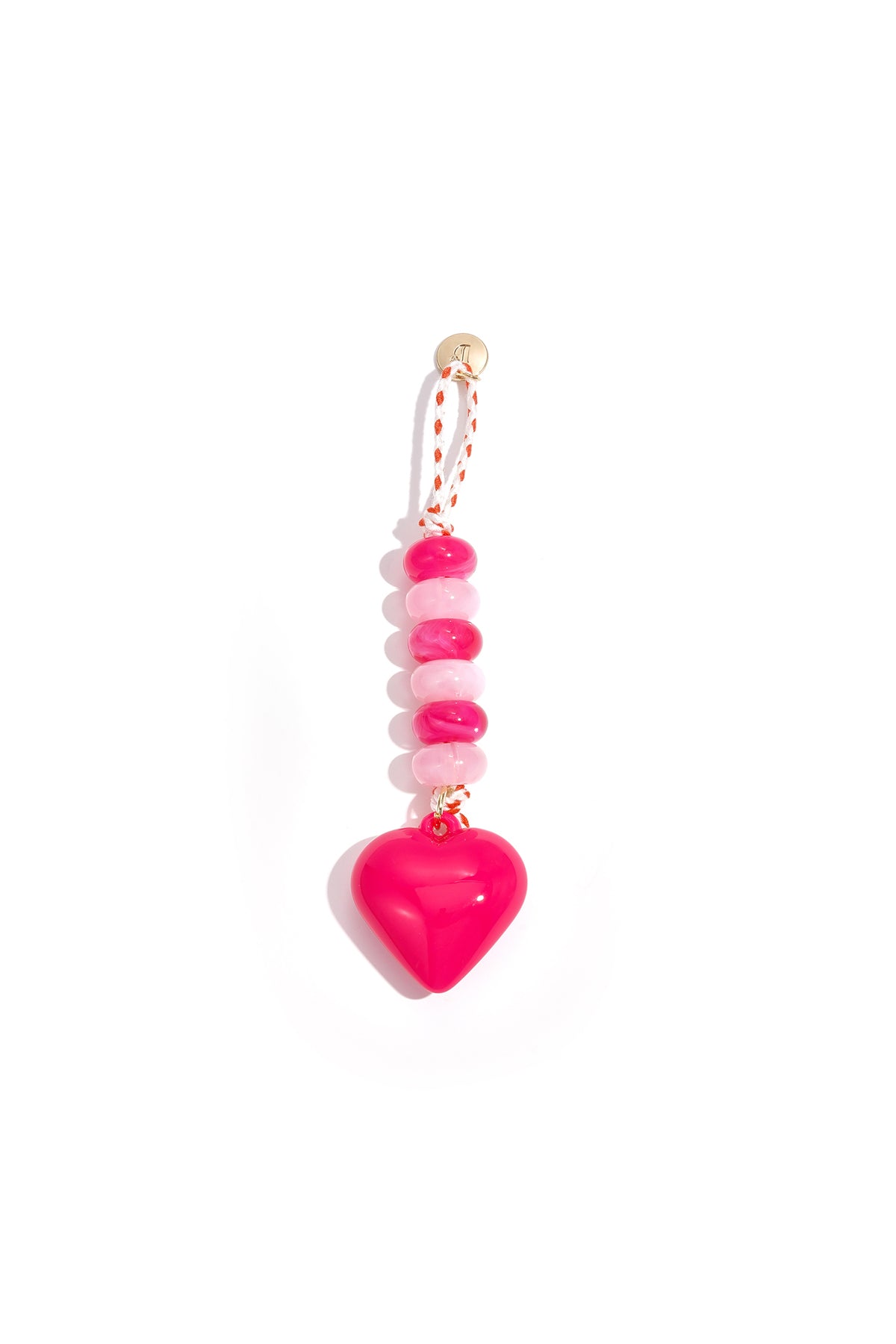 Tasbedels met hartje – Casual acryl – donker roze