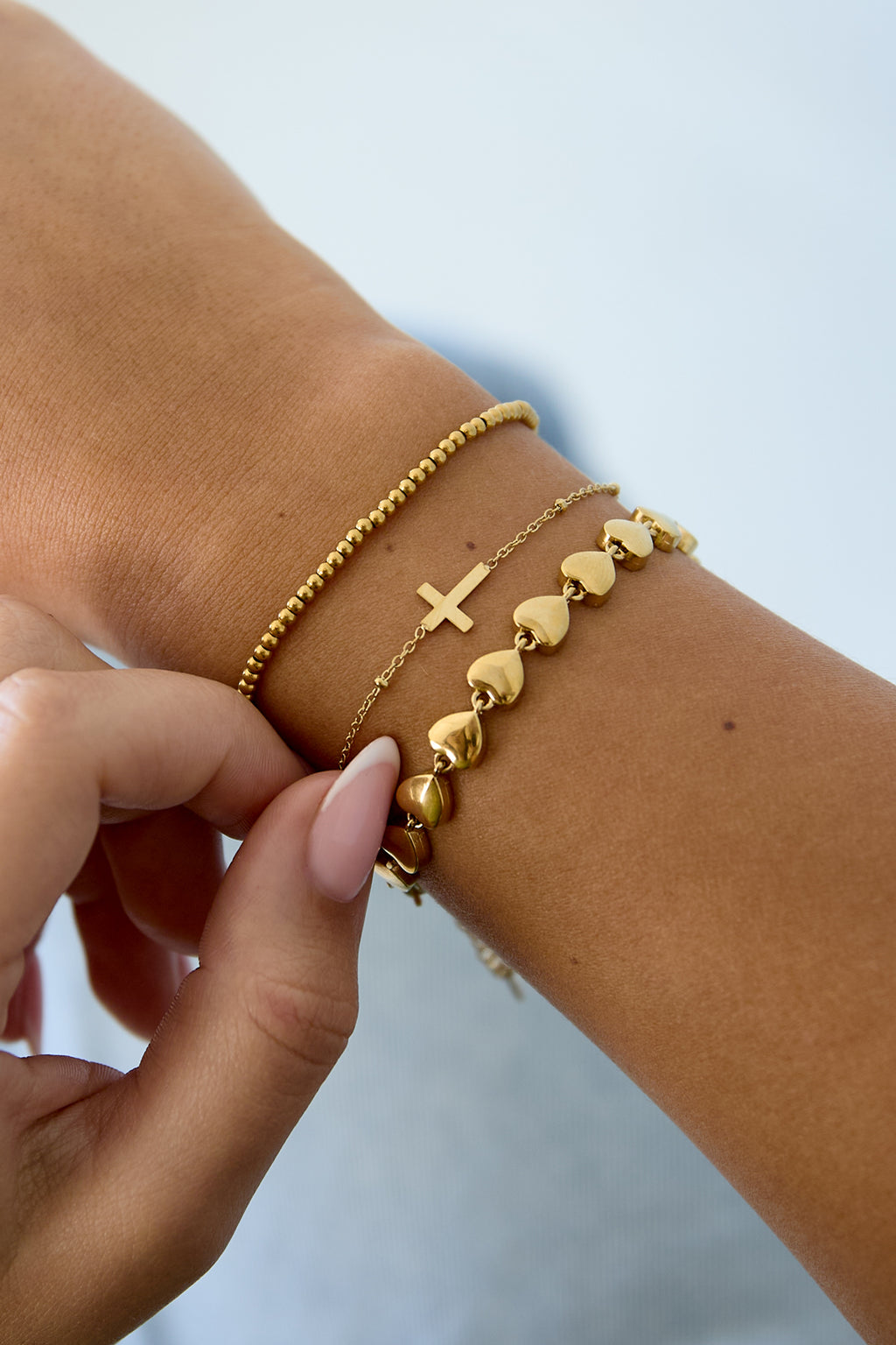 Armband Classic Cross Goud kleur Stainless Steel