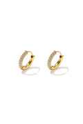 Elegant Rhinestone Hoop Earrings - Silver & Gold