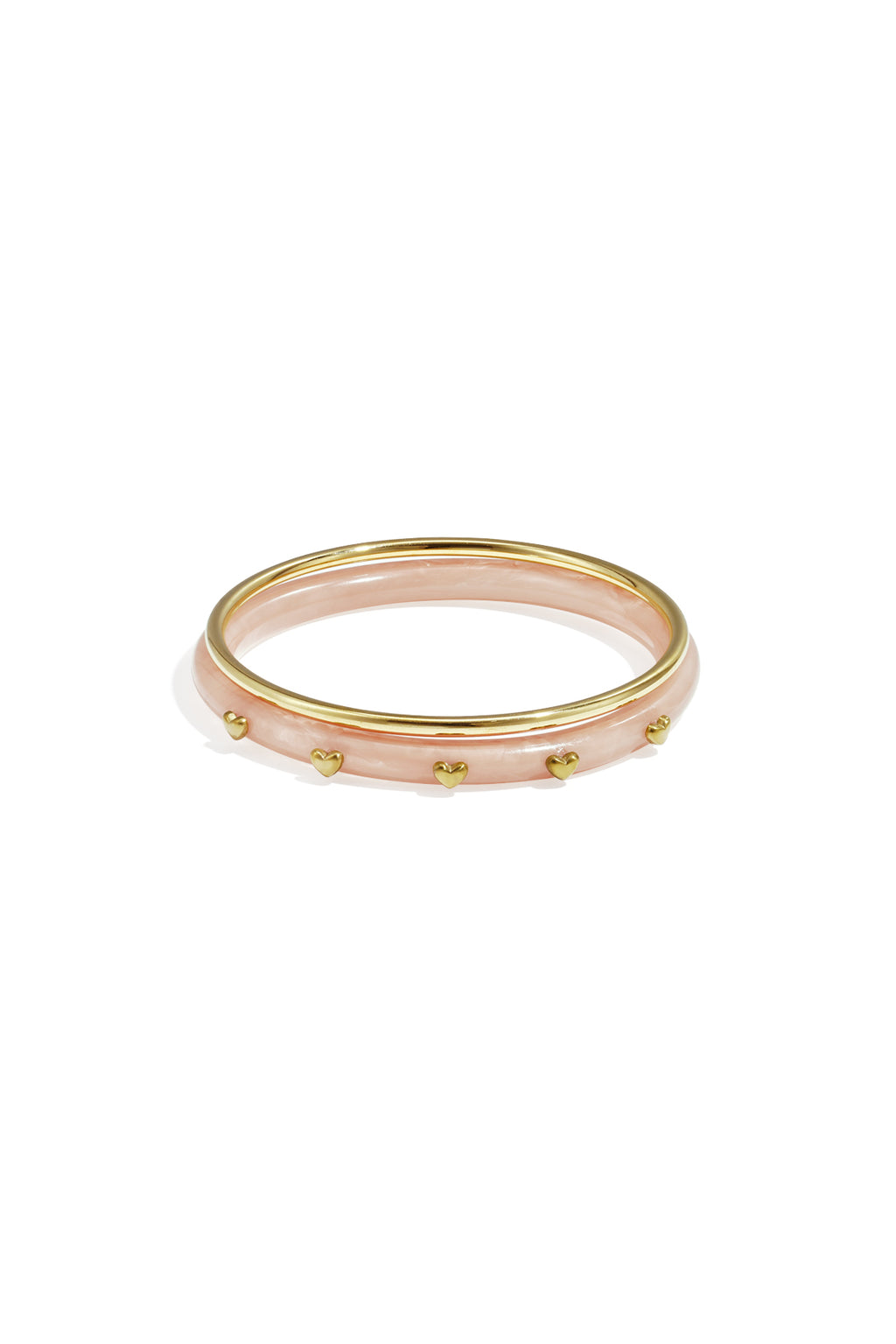 Armbanden set met hartdetail - licht oranje