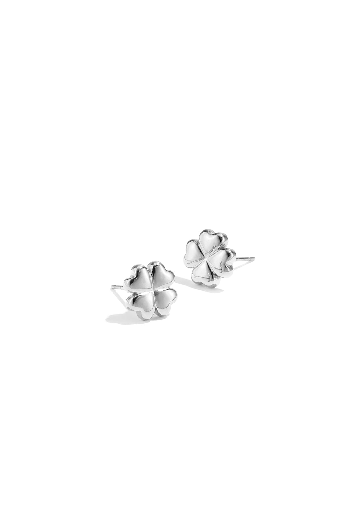 Minimalistische klaveroorknopjes - zilver