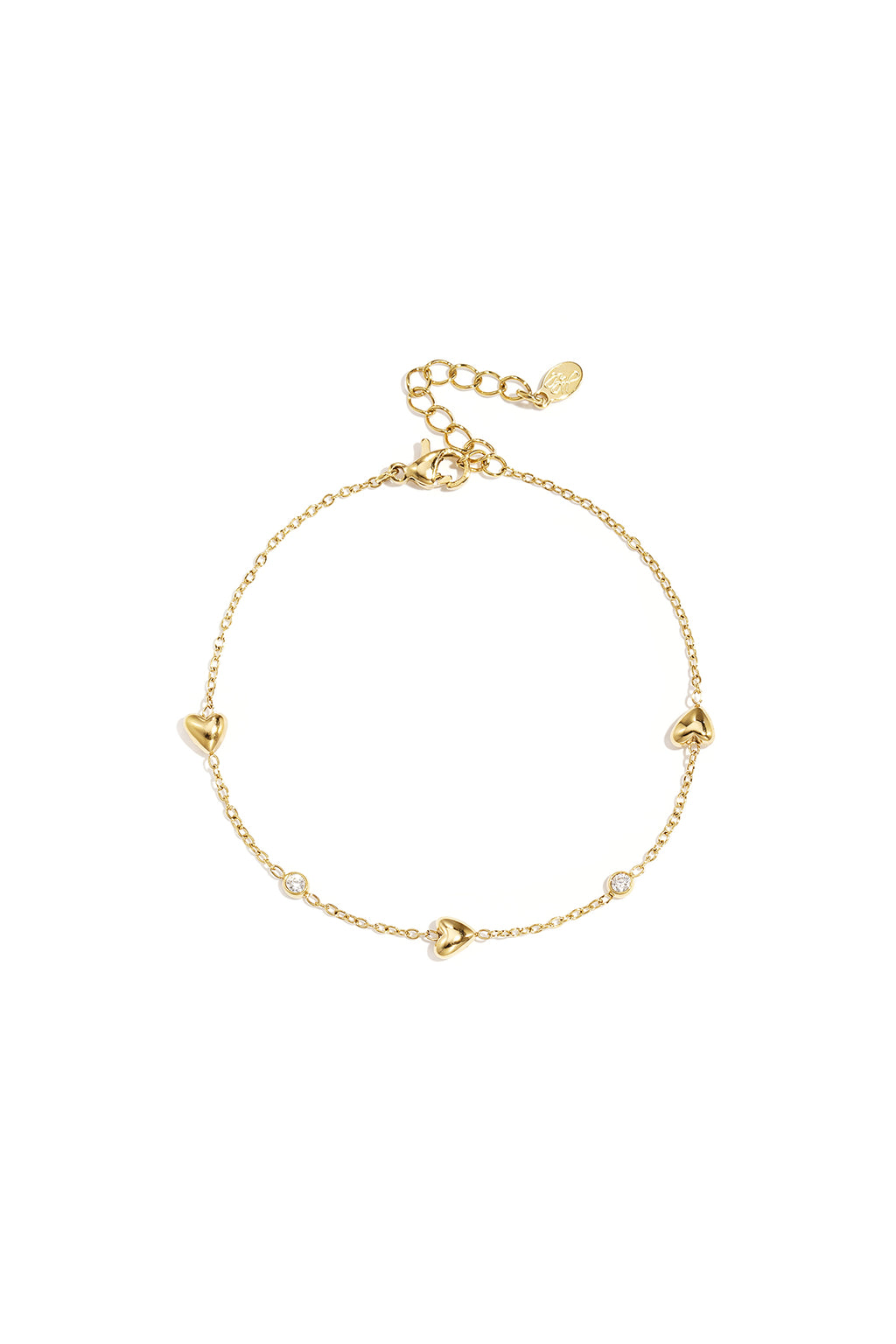 Armband met gevulde hartjes