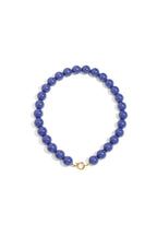 Ketting met grote kralen en sluiting aan de voorkant – 15 mm - donker blauw