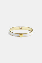 Armband  met hartdetail in verschillende kleuren – 0,9 cm - wit