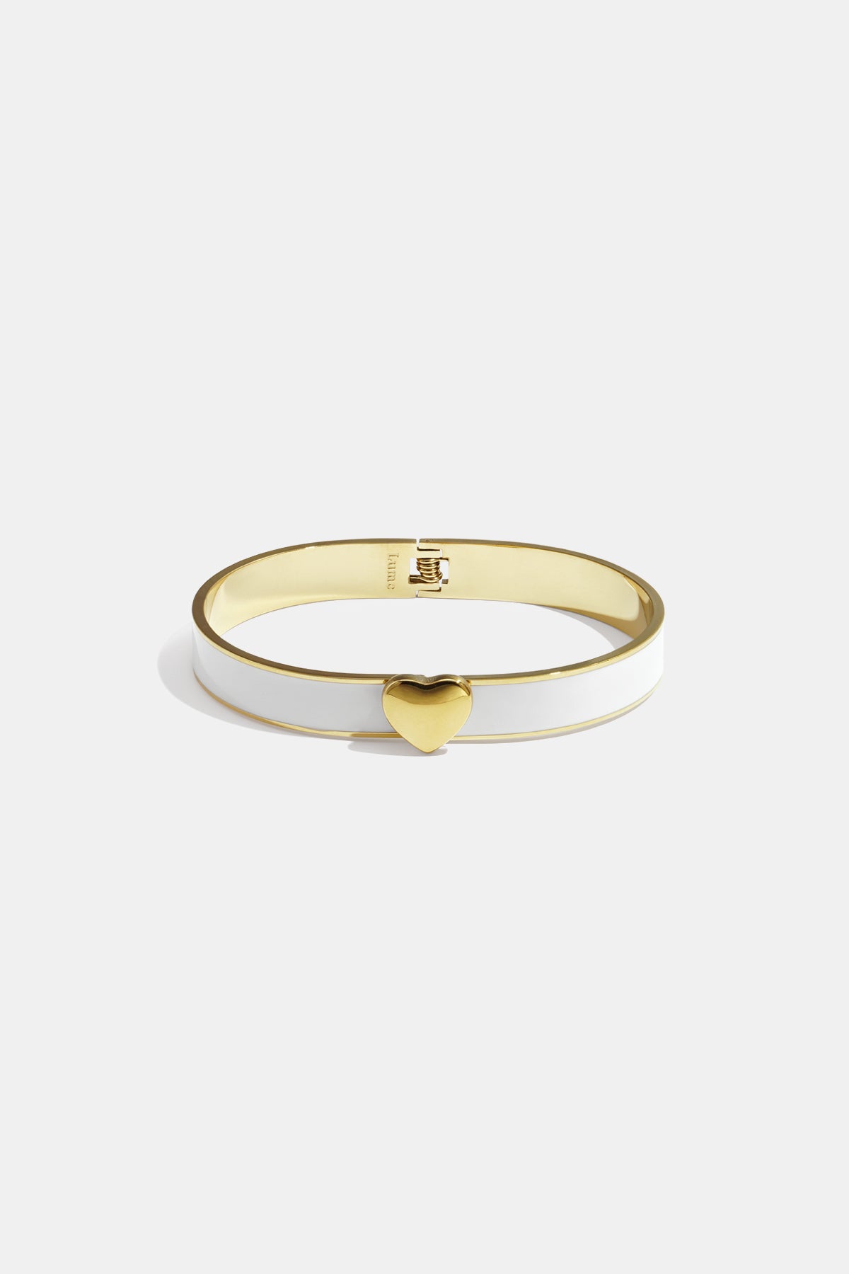 Armband  met hartdetail in verschillende kleuren – 0,9 cm - wit