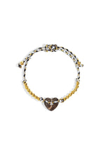 Polyester kralen armbanden hart - grijs