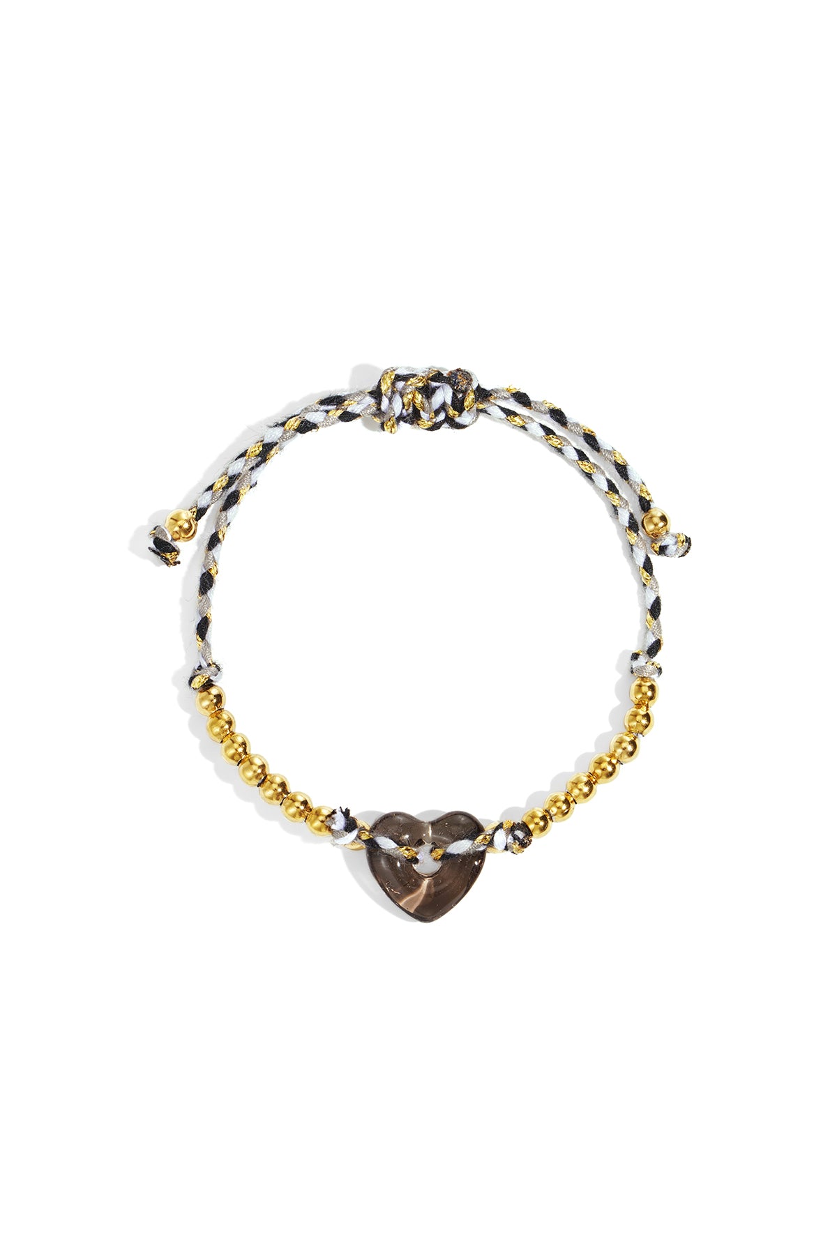 Polyester kralen armbanden hart - grijs