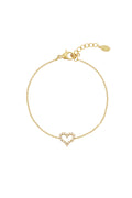 Armband met strass steentjes en hartje