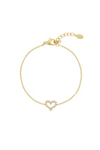 Armband met strass steentjes en hartje
