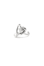 Ring met roos op hart - zilver