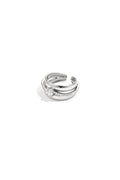 Gelaagde ring met steentjes - Zilver