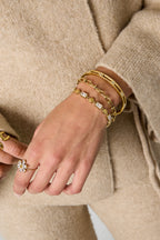 Roestvrijstalen bedelarmbanden met geometrische vormen, eenvoudige, alledaagse serie, dames sieraden