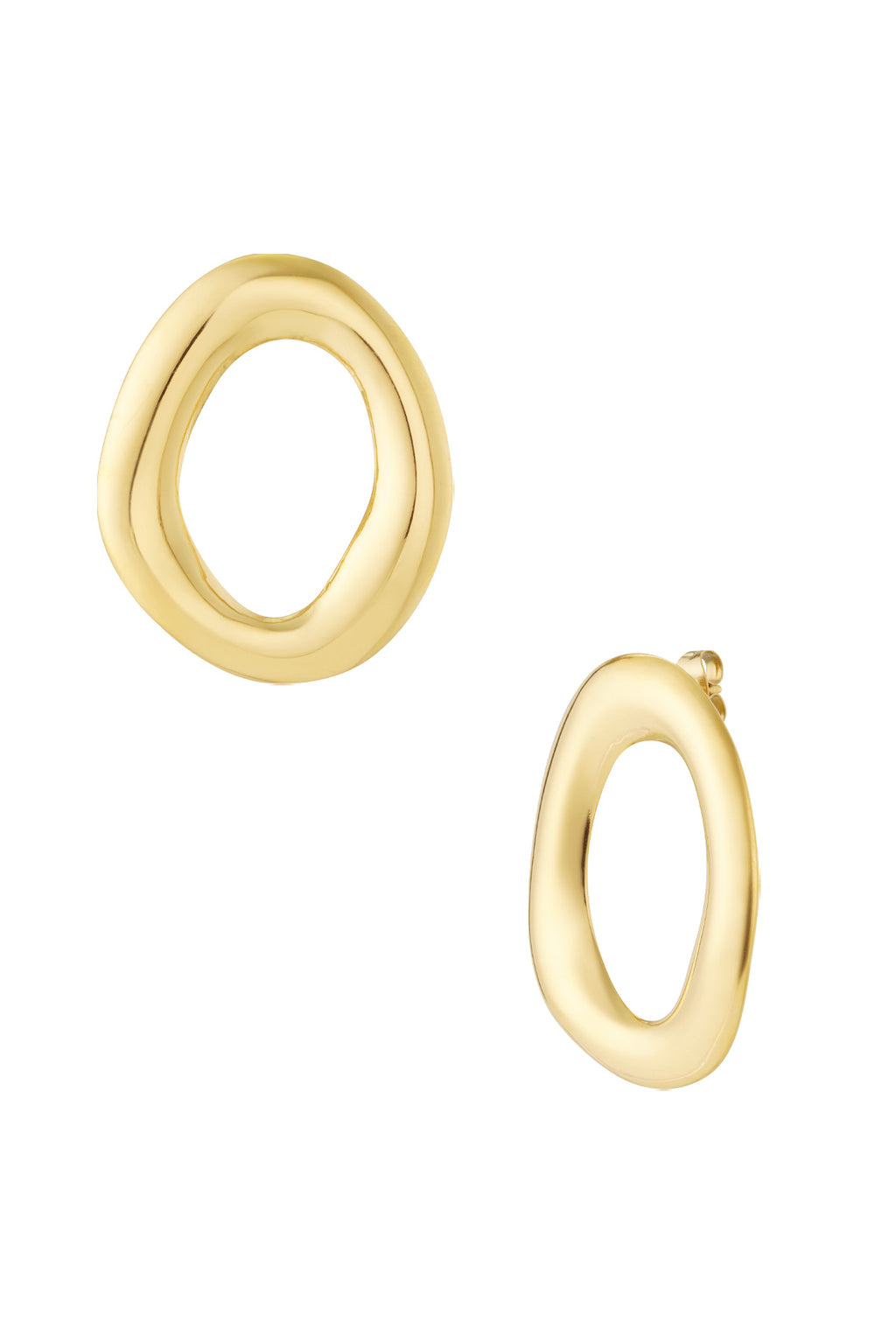 Oasis ovale oorbellen - goud
