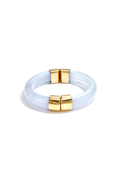 Chunky bangle with gold details - licht blauw