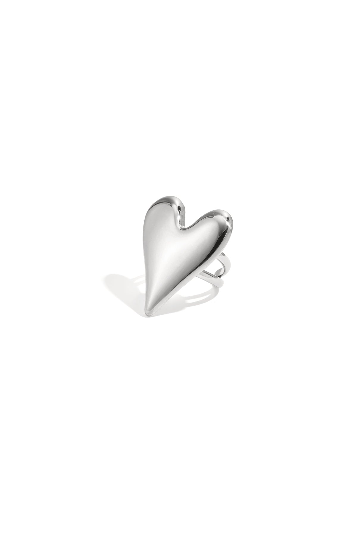 Statement ring met groot hart - zilver