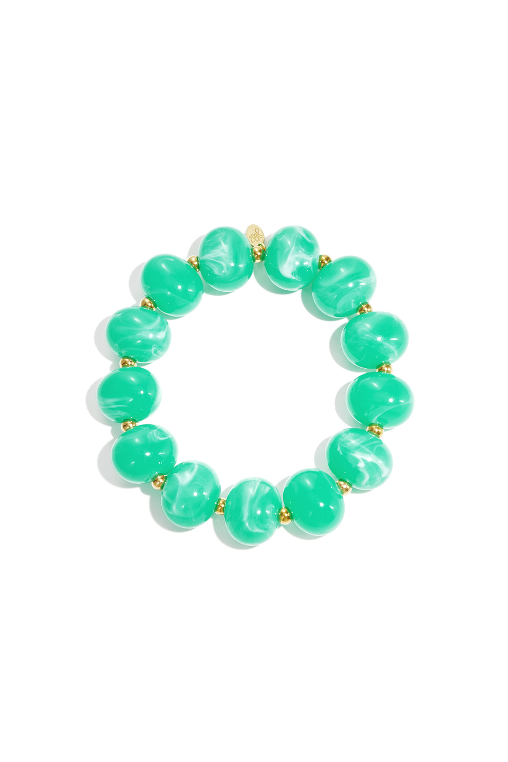 Elastieke kralenarmband met grote kralen - groen